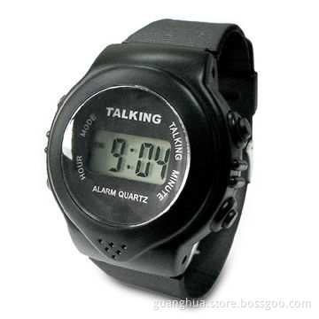 Shenzhen Latest Talking Wrist Watch with 8 Languages Option for Talking